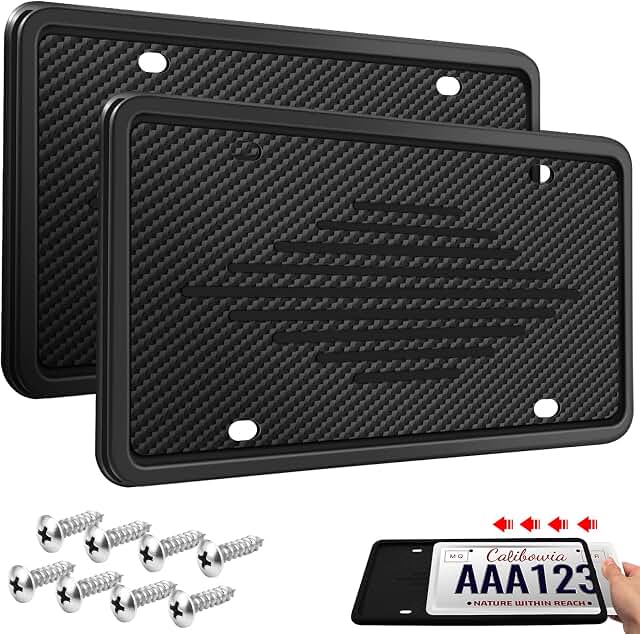 Intermerge Black TPU License Plate Frames