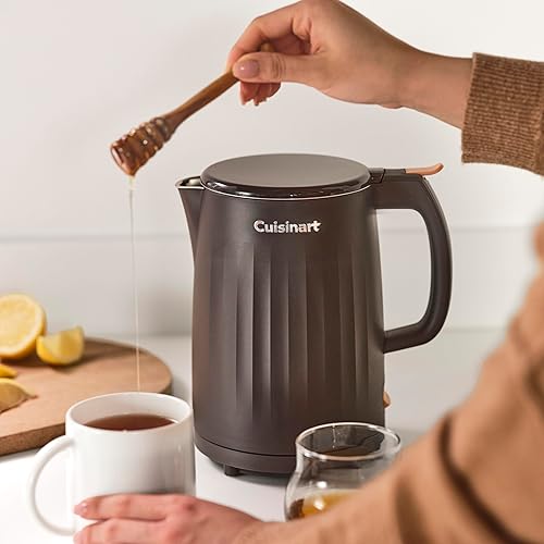 Miniatura 3 de Cuisinart Soho - Hervidor eléctrico de agua caliente de doble pared de 1 litro, hervidor de té con interior de acero inoxidable, operación de un