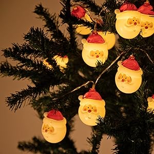 Aoliy Christmas Santa Head Light , 20 LED Light 9.84 Feet Battery Operated Xmas Tree String Lights, Home Garden Party Indoor Outdoor Decor.