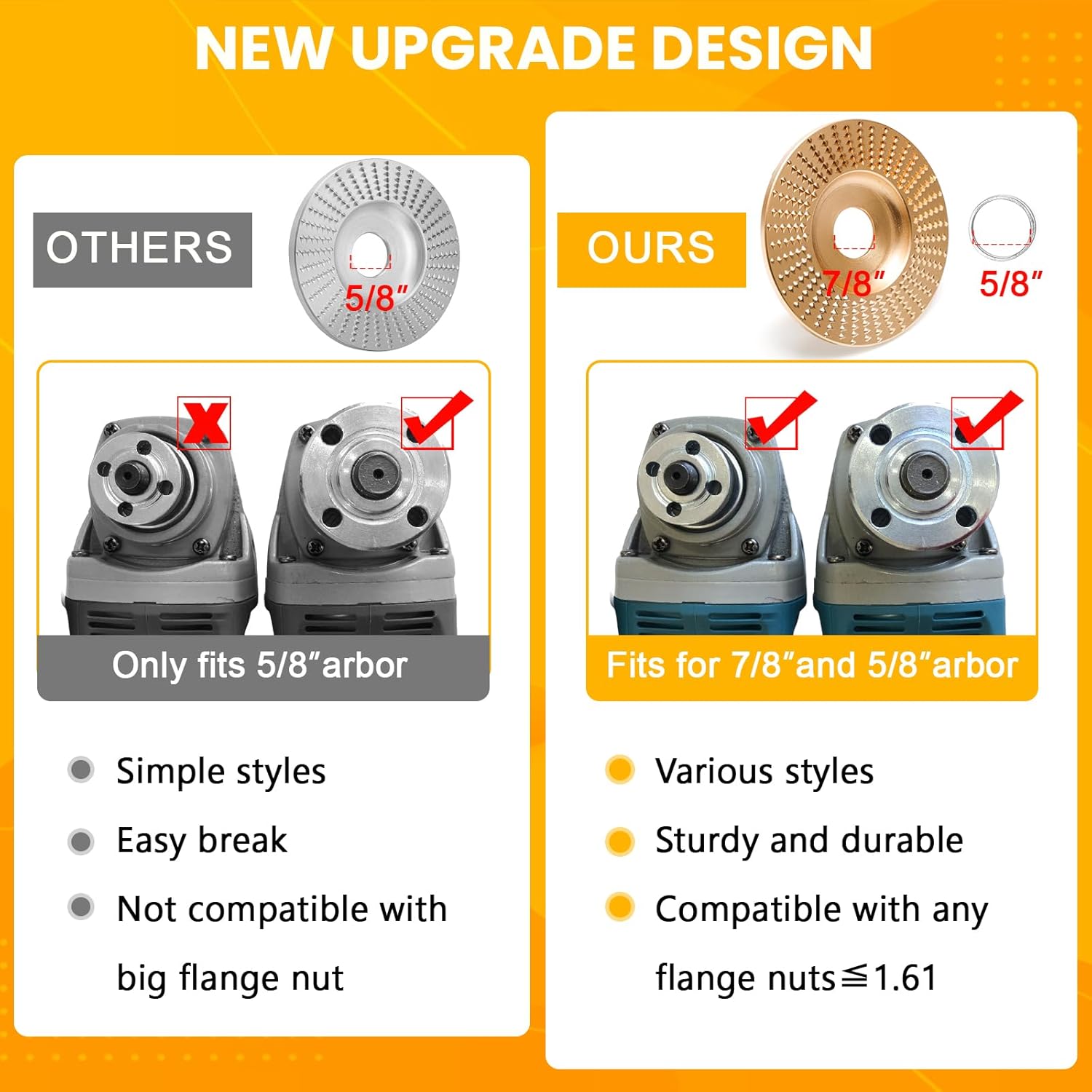 9Pcs Angle Grinder Wood Carving Disc Set, Windspeed Angle Grinder Carving Disc Set Include 4 Wood Shaping Grinding Disc 4 Sanding Wheels 1 Speedcutter 1 Grinder Wrench