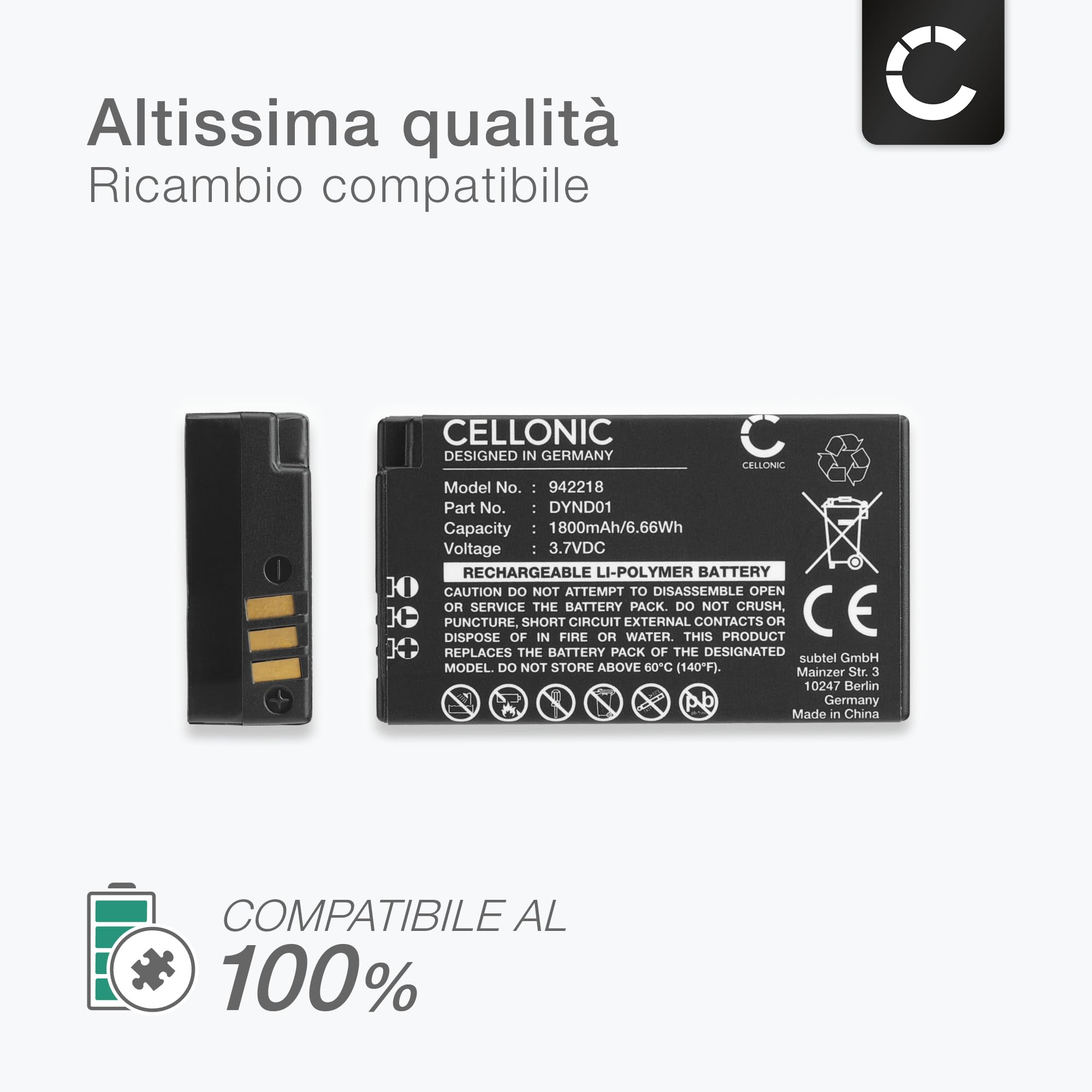 CELLONIC 1x Batteria per Consolle giochi Compatibile con Microsoft Xbox Elite Serie 2 (Model 1797), DYND01 – (1800mAh, 3.7V)