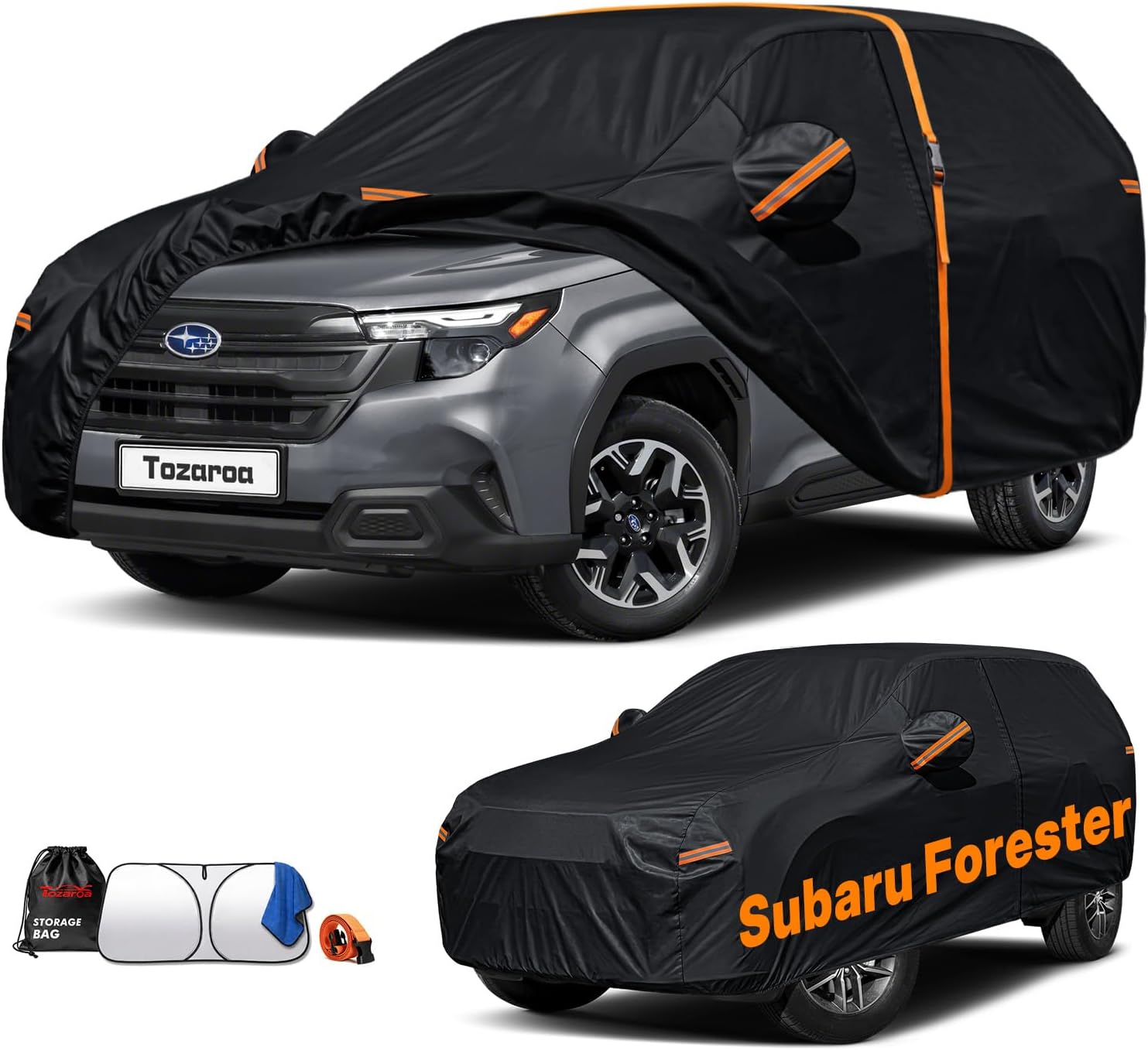 Subaru Forester SUV Cover Waterproof All-Weather,Outdoor Heavy Duty UV-Resistant Full Car Covers with Windshield Sun Shade & Storage Bag(Includes a Towel)