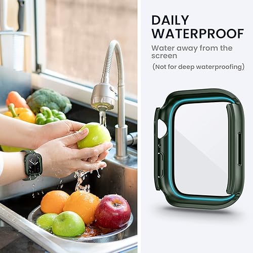 Vista 156 de Tensea - Funda protectora de pantalla impermeable para Apple Watch (2 en 1) para Apple Watch Serie SE 7, 5, 4, accesorios de 45 mm, iWatch protector