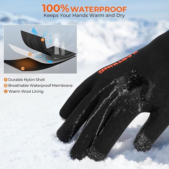 KastKing HydroFlex Fishing Gloves, 100% Waterproof for Men & Women