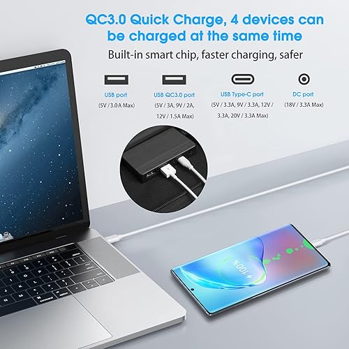 Miniatura 6 de MARBERO Panel solar portátil de 60 W, panel solar plegable de 60 vatios para generadores solares, IP65, impermeable, 23%, puerto USB de alta