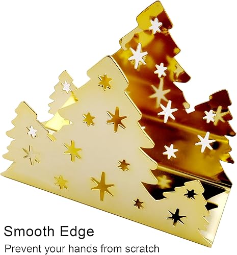 Miniatura 3 de Lysenn Servilletero navideño para mesas, dispensador de pañuelos para encimera de cocina, acero inoxidable resistente mejorado, almacenamiento y