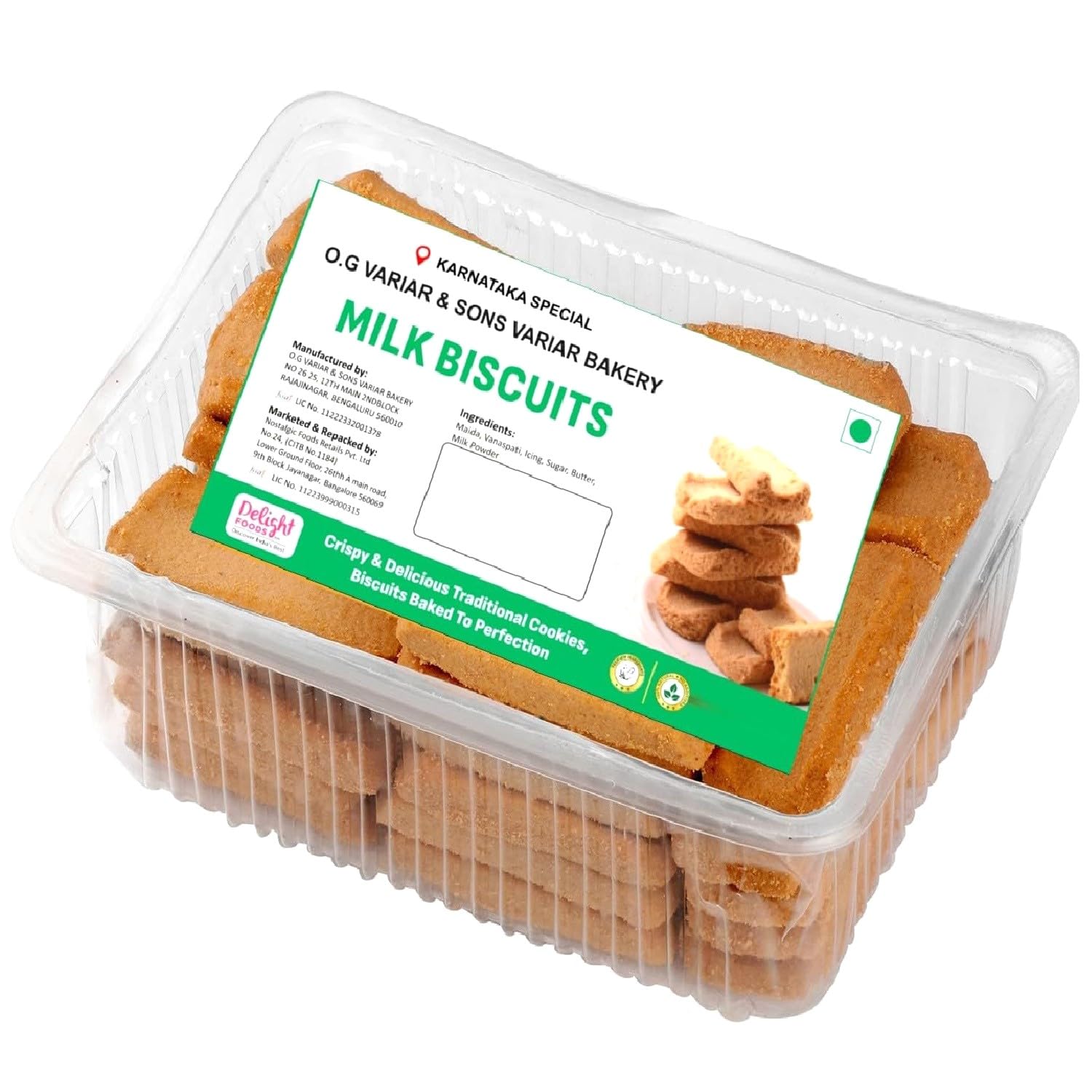 BAKERY 1〜5セット Delight Foods OG Variar's Bakery Milk Cookies 400g | Crunchy Milk