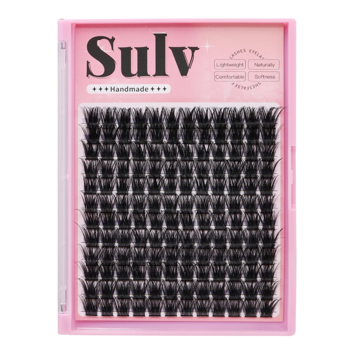Sulv Lash S01# Color Black D Curl 144pcs 8mm,10mm,12mm,14mm,16mm,18mm,20mm to Choose Lashes Clusters Eyelashes Extensions Lash Clusters Diy Eyelash