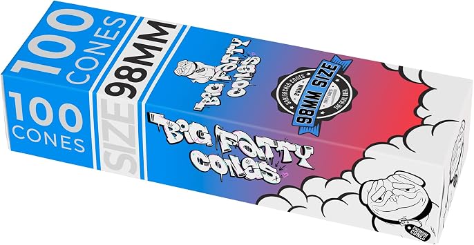 Big Fatty Cones - Pre Roll Cones | Natural White Unbleached Rolling Papers | RVTUS 1 Gram, 100