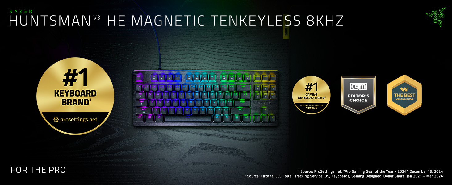 Amazon.com: Razer Huntsman V3 HE Magnetic TKL 8KHz Wired Gaming