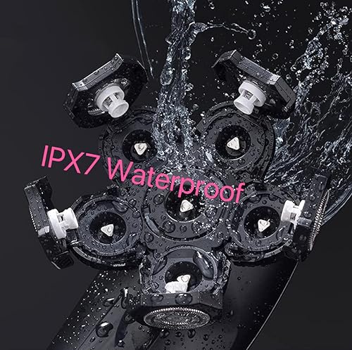 Miniatura 5 de 6 en 1 Máquina de afeitar eléctrica para hombres IPX7 impermeable con cortapelos/nariz pelo/patillas Trimmer Grooming Head Shaver kit