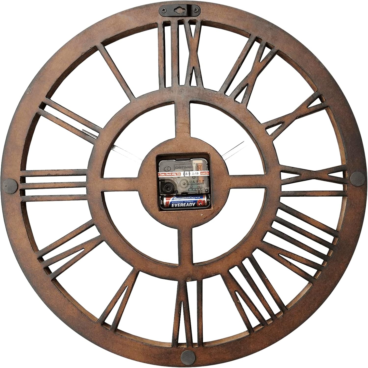 Abstract Engineered Wood Quartz Analogue Wall Clock Antique Design for Living Room, Bedroom Wall, Home and Office(40 Cm X 40 Cm X 2 Cm,) Brown