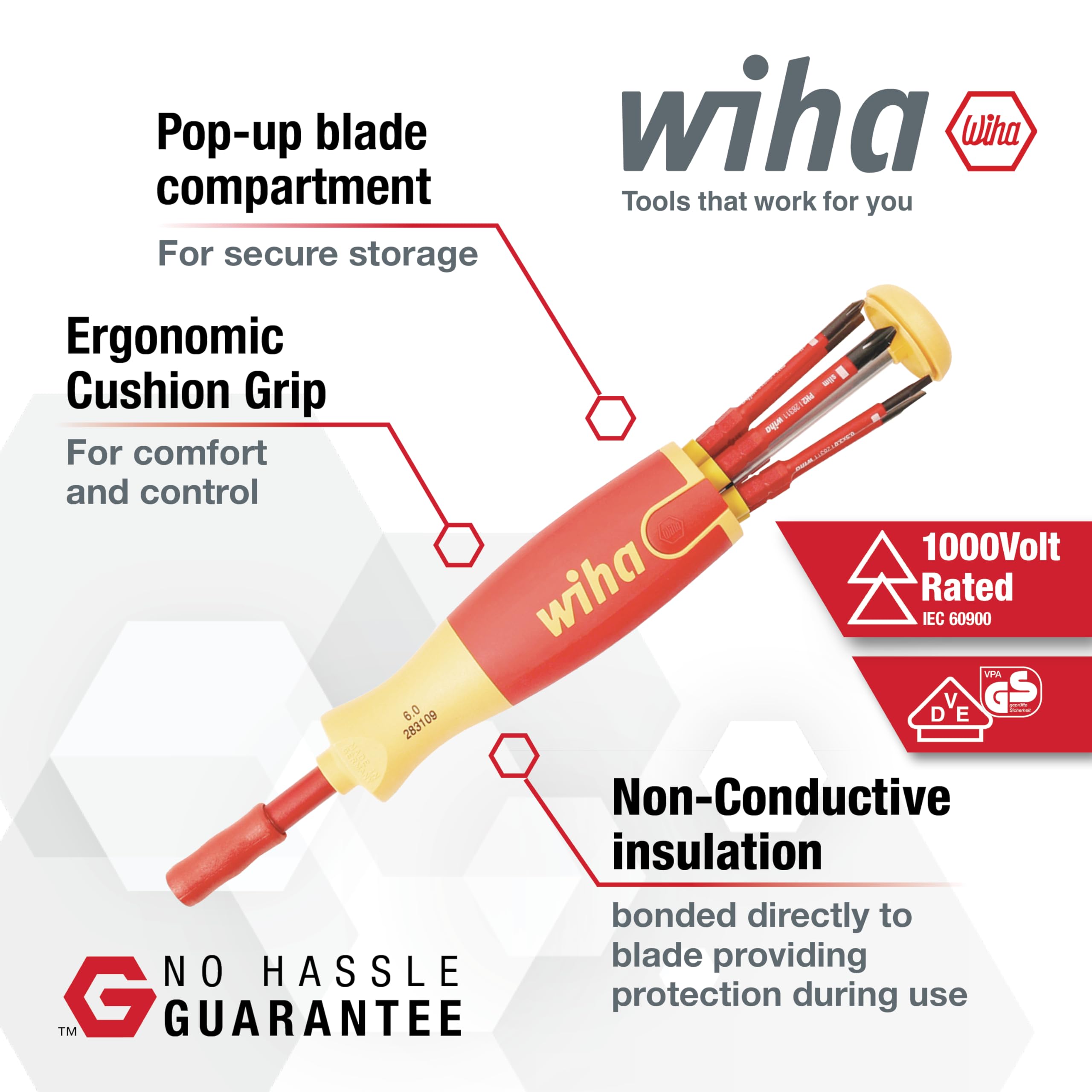 Amazon.com: Wiha 28394 Insulated Slimline Ultra-Driver Blade Set