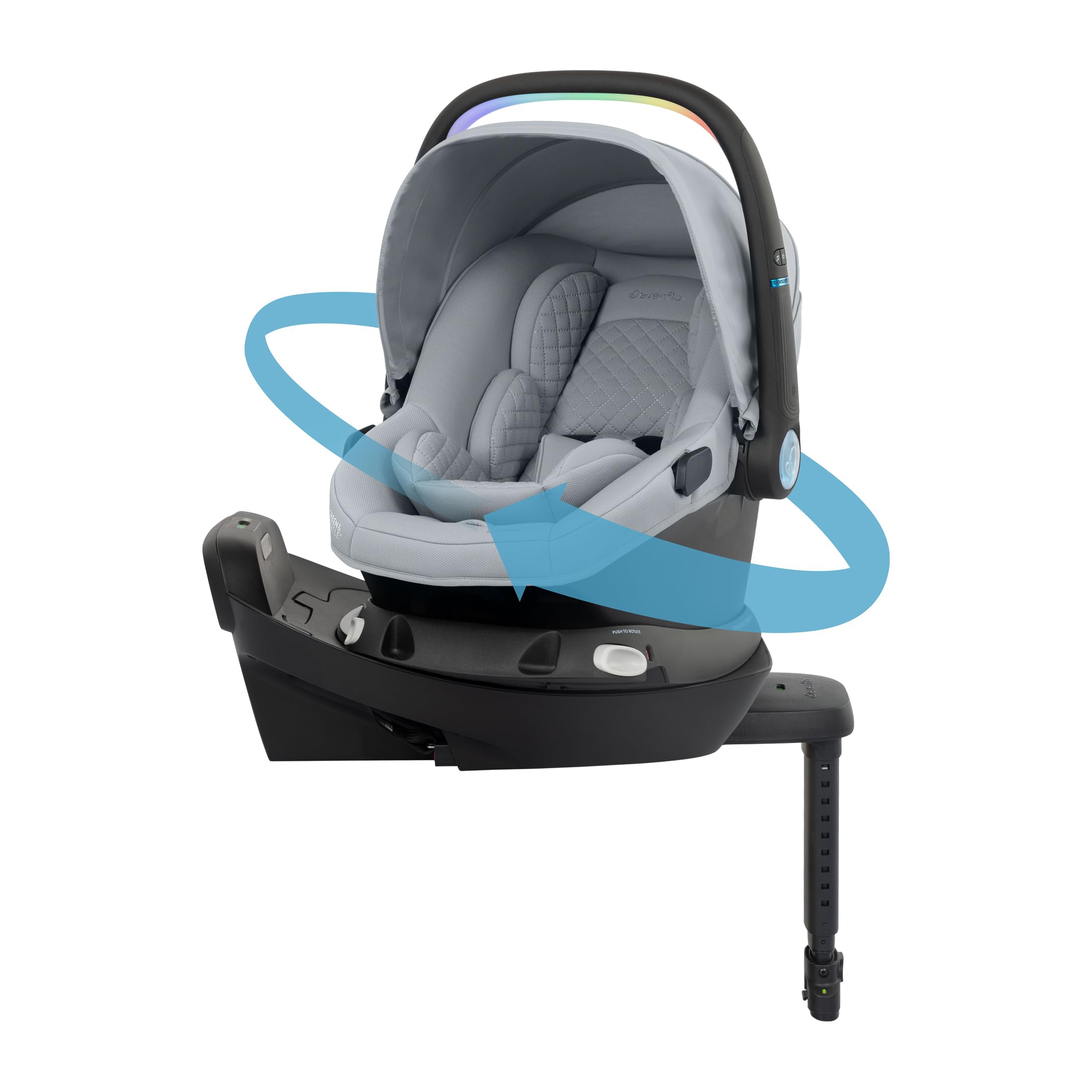 Evenflo Revolve180 LiteMax NXT Rotating Rear-Facing Lightweight Preemie and Infant Car Seat 3-30lbs with SensorySoothe & Accessory Load Leg. Easy