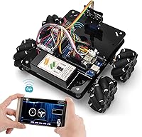 Vista 8 de OSOYOO Omni-directinal Mecanum Wheels Robotic Car Kit for Arduino Mega2560 Metal Chassis DC Motor DIY STEM Remote Controlled Educational Mechanical