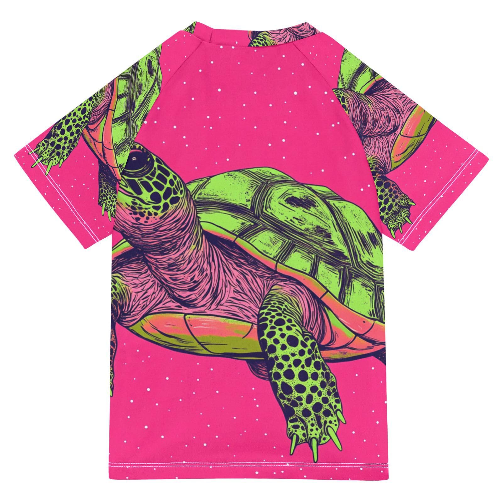 Jucciaco Boys Swing Shirts Red Sea Turtle Graphic Rashguard Short Sleeve Kids T-Shirts Sun UPF 50+