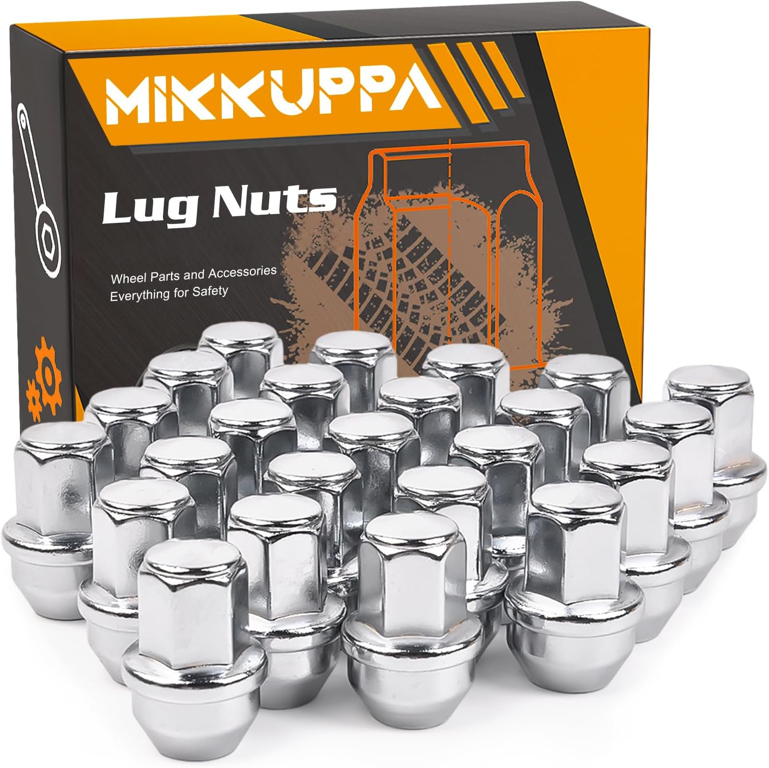 White Knight Radmuttern M14x1,50 ET - 4 Stück Chrom Für Aftermarket Räder