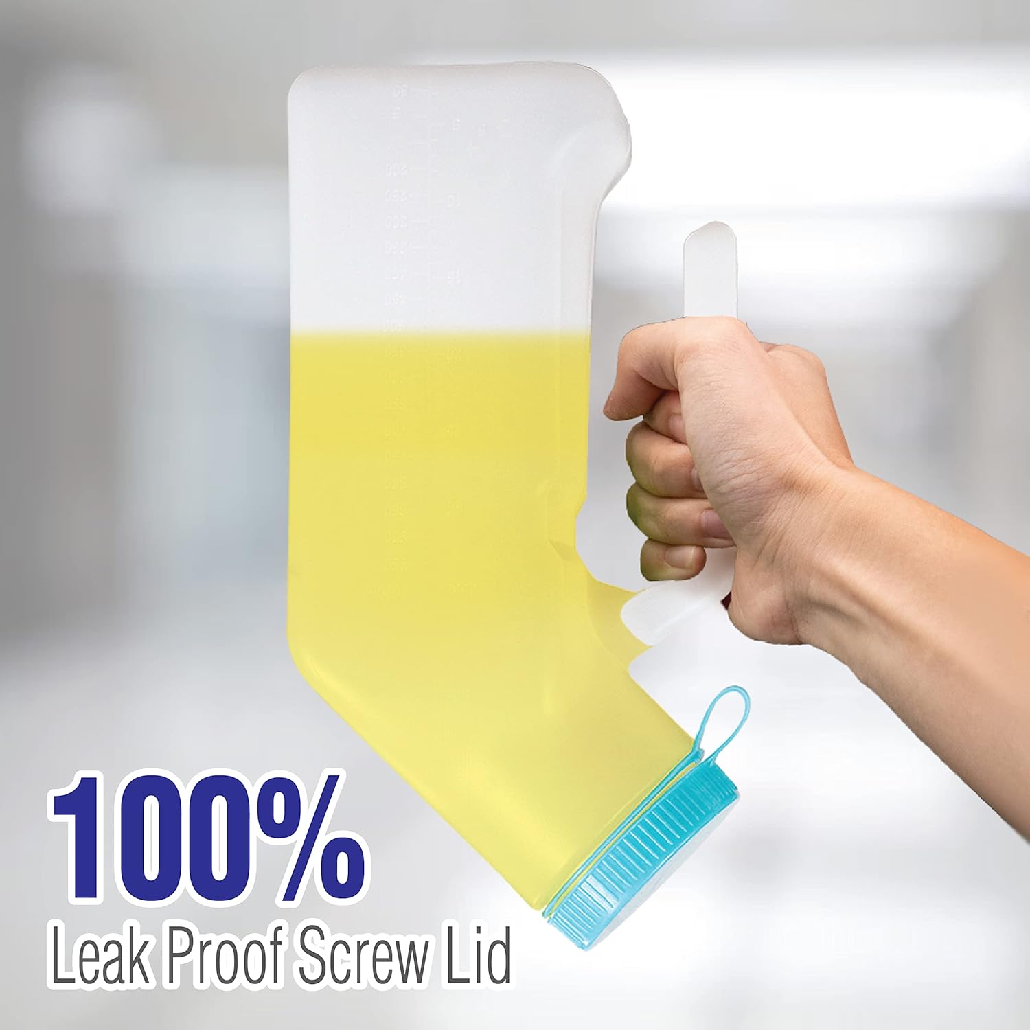 Portable Urinals for Men and Elderly 1000ml Urine Jar Spill Proof, Plastic, Urinal Bottle for Men Glow in The Dark Screw Cap - for Urine Collection and Travel Pee Bottle (1 Count (Pack of 1)