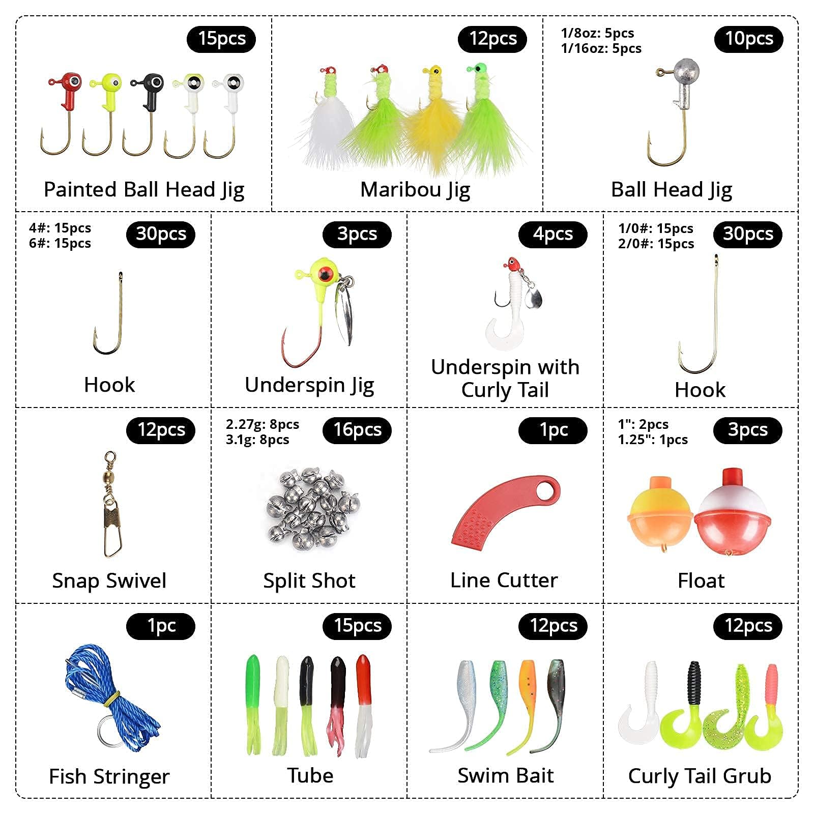 MadBite Freshwater Terminal Tackle Kits, 181 Pcs