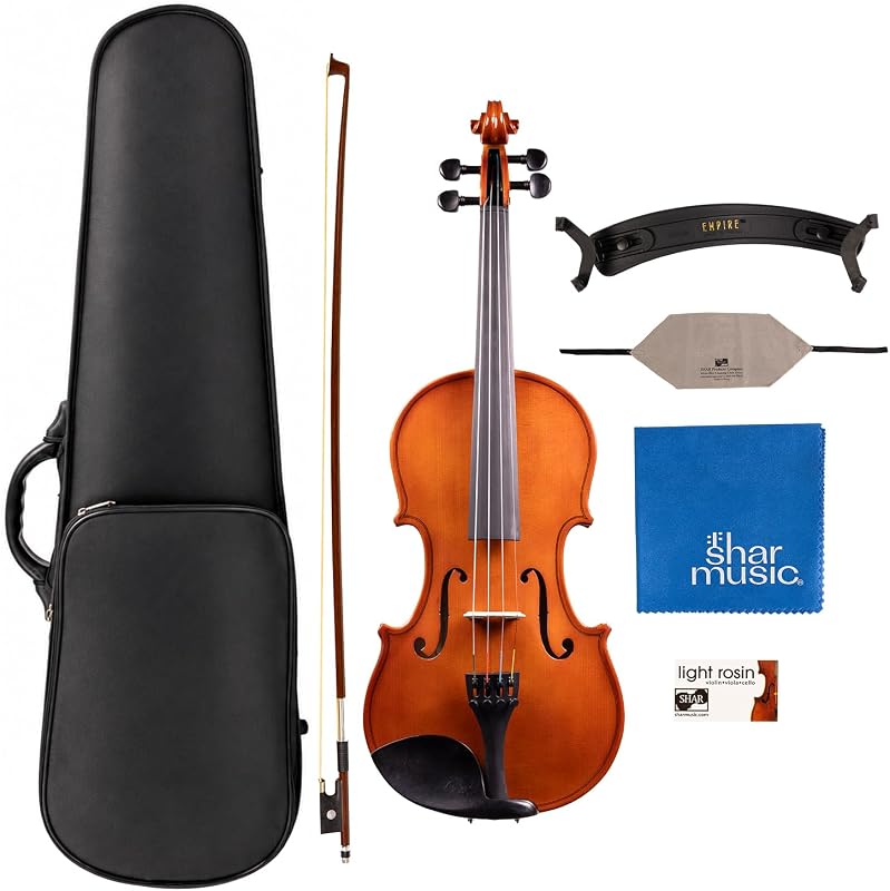 Franz Hoffmann Amadeus Beginner Violin Outfit for Beginners, Solid Wood Student Violin with Bow, Case & Rosin, U.S. Professional Setup Full Size Violin for Beginners (4/4)