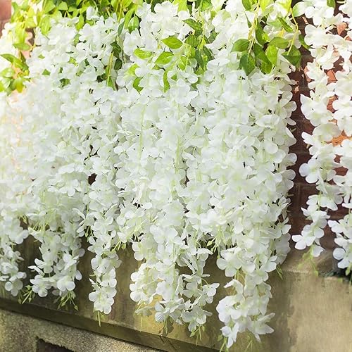 Miniatura 5 de GPARK Paquete de 6 guirnaldas de flores artificiales de 6 pies (60 ramas de 36 pies) para colgar enredaderas para bodas, fiestas, jardín,