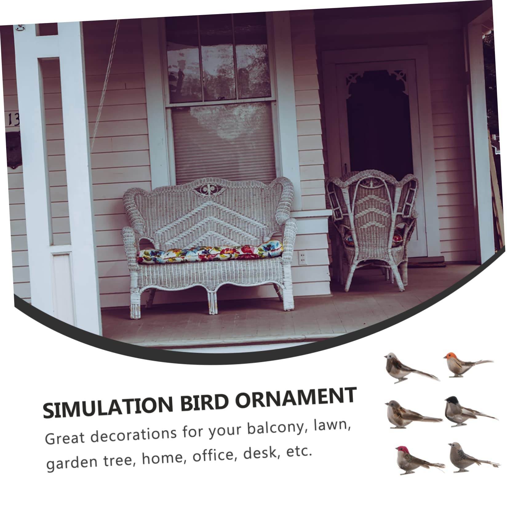 Cabilock 24 Pcs Moineau Artificiel Résine Artisanat Ornement Animal Décor Scène Mise en Page Décor Oiseau Parure Scène Oiseau Accessoire Perroquet Scène Moineau Animal