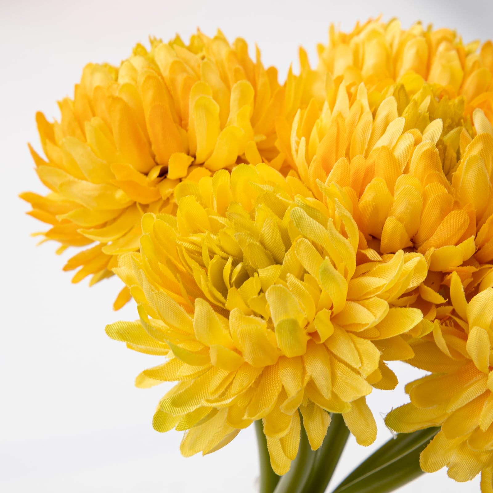 5 Künstliche Chrysanthemen-Zweige Gelb – 58 Cm Lange Deko-Blumen Für Vasen, Ideal Für Tisch, Büro Oder Hotel