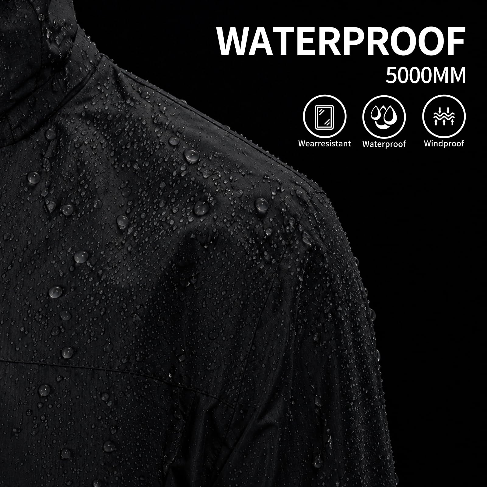 Regenjacke Herren Wasserdicht Atmungsaktiv Regenmantel Herren Wasserdicht Outdoorjacke Windbreaker mit Abnehmbarer Kapuze Leichte Regenjacke Herren für Wandern Reisen