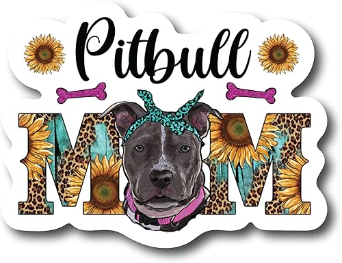 Pitbull - Calcomanía impermeable de 5 pulgadas para ventana de pared, girasol, amor, mascota, pata, perro, gato, familia, pájaros, mascotas, cerdo,