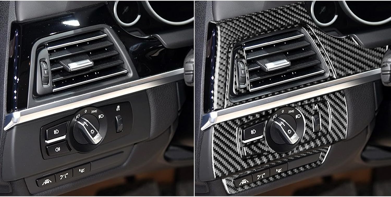 Generic Real Carbon Fiber Dashboard Instrument Left Side Trim Panel Cover Interior Trim Sticker Accessories Cover Compatible with BMW 6 Series M6 F12 F13 F06 2011-2018 M Sport Black - B- Kit, BM8866