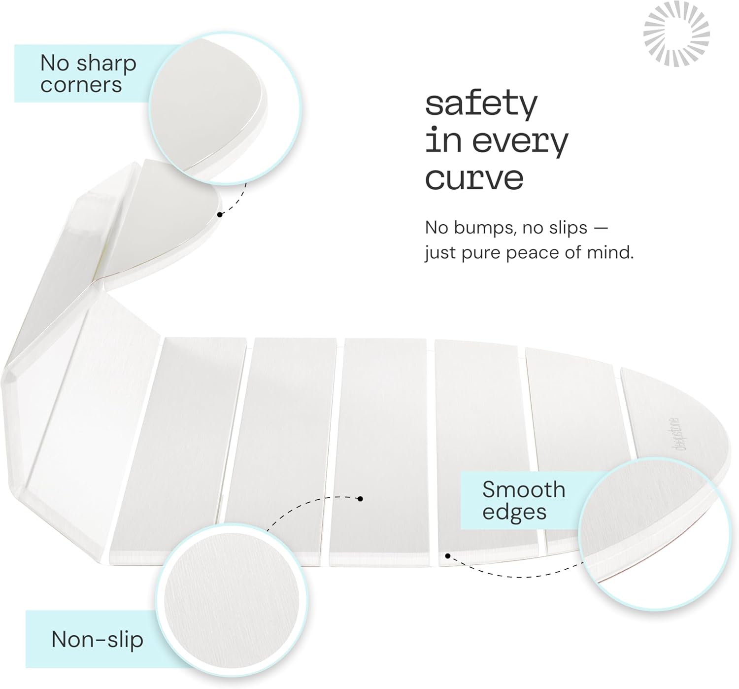 Deepstone Foldable Stone Bath Mat – Large Diatomaceous Earth Mat, Quick Dry with Non-Slip Base, Water Absorbing Bathroom and Shower Stone Mat, Easy to Clean (24” x 15”), White