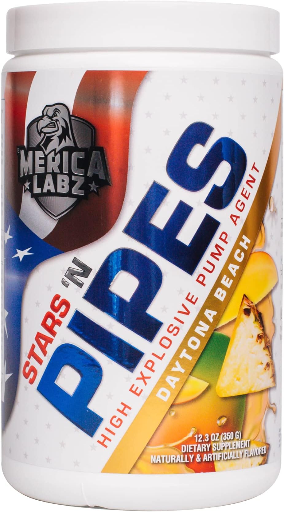 'Merica Labz Stars 'N Pipes High Explosive Pump Agent, Stimulant-Free, 6G of L-Citrulline, 20 Servings (Daytona Beach)