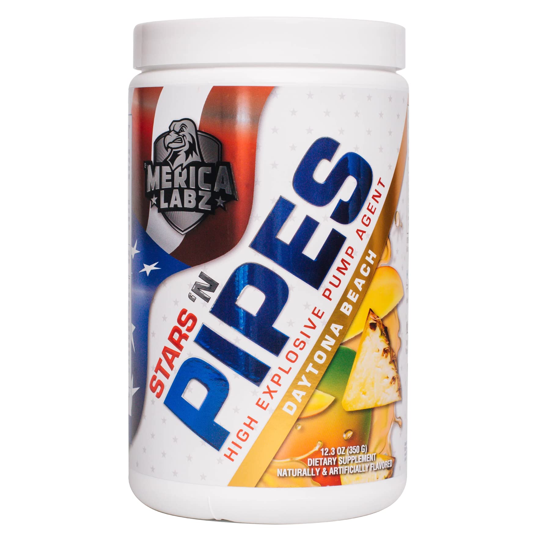 'Merica Labz Stars 'N Pipes High Explosive Pump Agent, Stimulant-Free, 6G of L-Citrulline, 20 Servings (Daytona Beach)