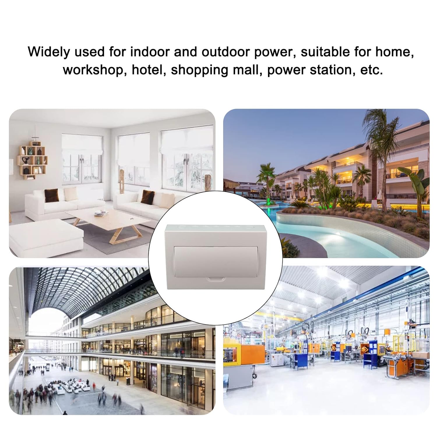 15 Circuit Breaker Box with DIN Rail Outdoor Indoor Waterproof Electrical Distribution Panel Enclosure 15 Way PC Stainless Steel