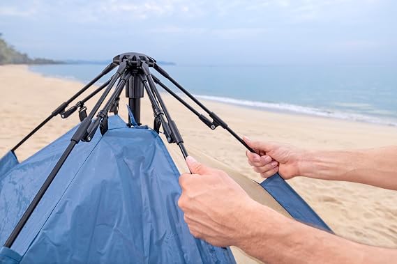Bestway SwiftClick Installed Bestway Dome 4 Beach Tent, 42 Inch and 50 Inch x 7 ft 10 Inch x 49 Inch or 1.07 m and 1.27 m x 2.40 m x 1.25 m
