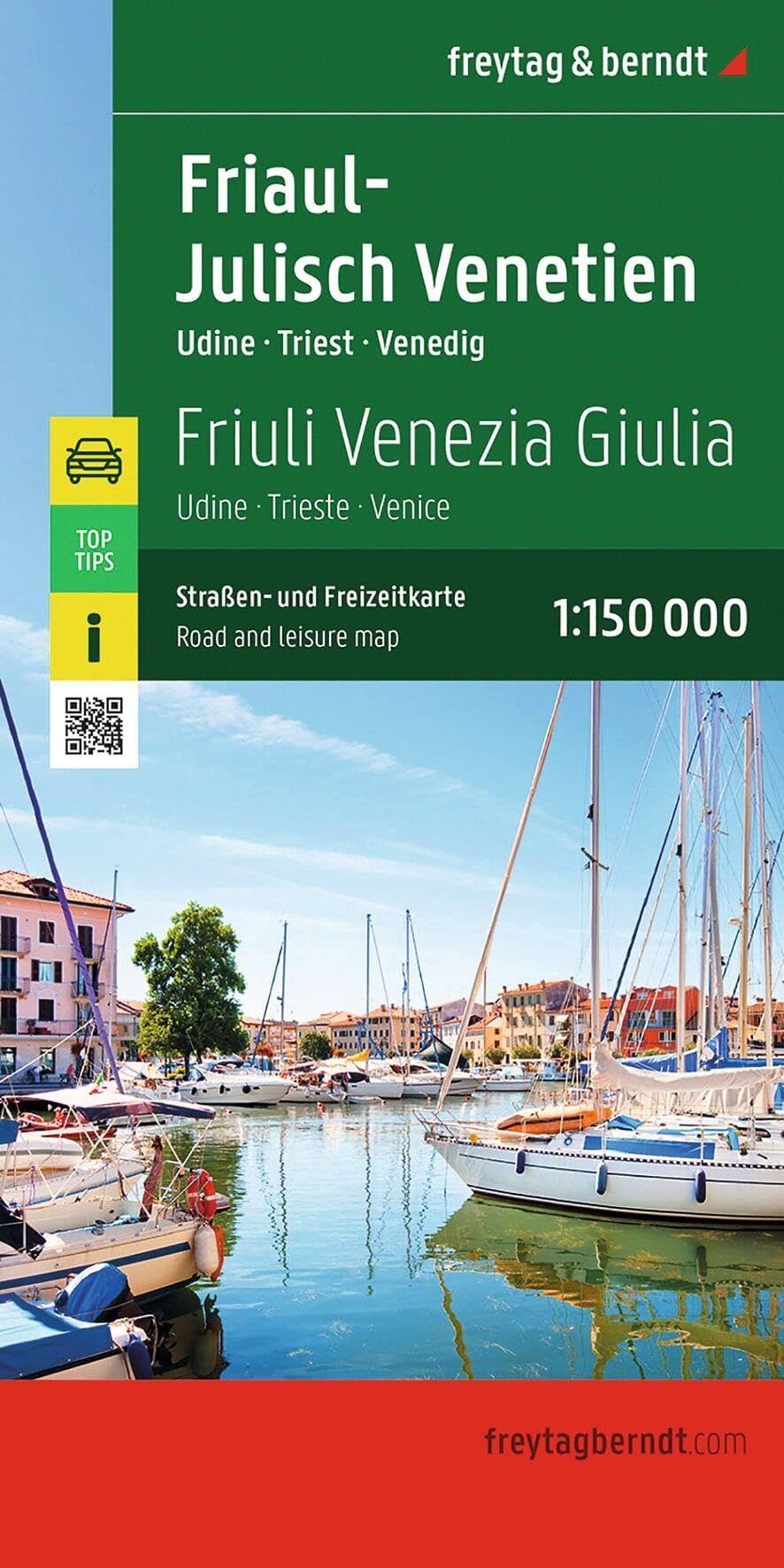 Friuli Venezia Giula 1:150 000 Udine Trieste Venice: Straßen- und Freizeitkarte Udine - Triest - Venedig, mit Infos, Top Tips, Innenstadtpläne