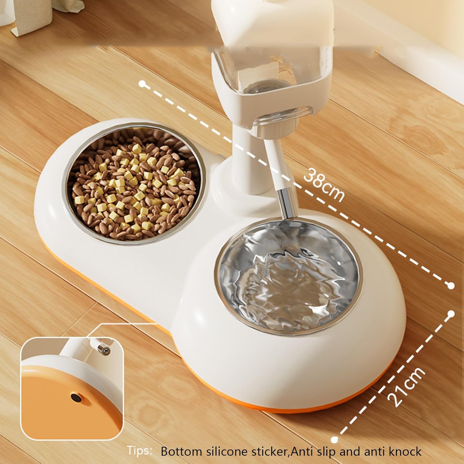 Dog Bowl Height Adjustable 2 in 1 Food Water Bowls Feeder Double Bowl Height Adjustable Raised Raised Large Sized