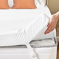Vista 13 de Sweetcrispy - Cubrecolchón de espuma viscoelástica de 2 pulgadas, con infusión de gel refrescante para cama tamaño individual, sofá cama, RV
