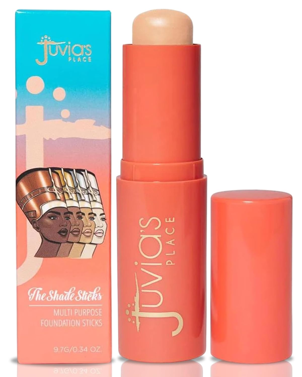 Juvia's Place The Shade Stick Foundation - Nicaragua - Light with Neutral Cool Undertone for Fair to Light Skin Tones, Buildable Coverage for Foundation, Concealer & Contour, Creamy Formula, 0.34 oz
