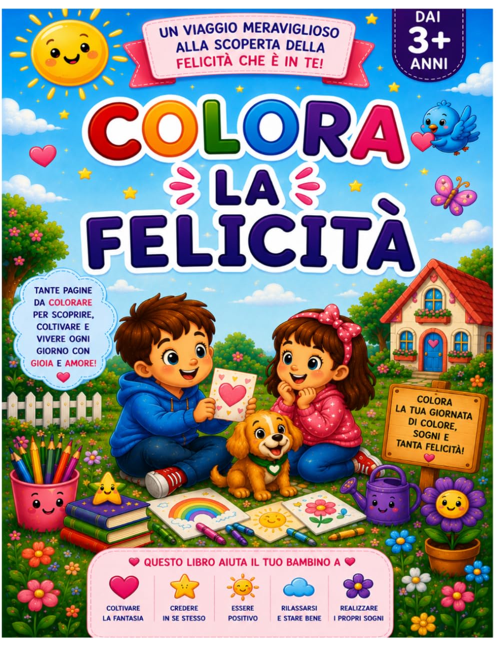 Colora la Felicità: Libro da colorare per bambini dai 3 anni in su (Colora le Emozioni)