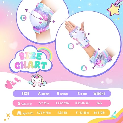 Miniatura 6 de Rodilleras para niños – Juego de rodilleras y coderas para niños pequeños de 3 a 12 años, equipo de protección para niños, patineta, bicicleta, Arco