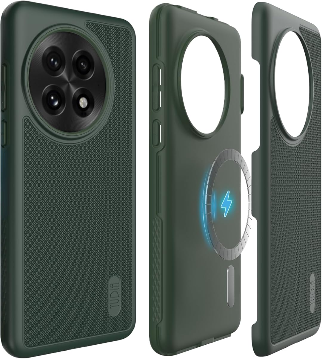 TUDIA MergeGrip [Magsafe Compatible] for OnePlus 13 Case 5G (2025) - [Military Grade Drop Tested] Dual Layer Shockproof Slim Heavy Duty Tough Cover Phone Cases - Pine Green