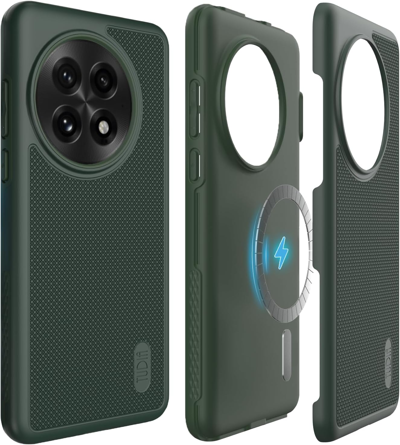 TUDIA MergeGrip [Magsafe Compatible] for OnePlus 13 Case 5G (2025) - [Military Grade Drop Tested] Dual Layer Shockproof Slim Heavy Duty Tough Cover Phone Cases - Pine Green