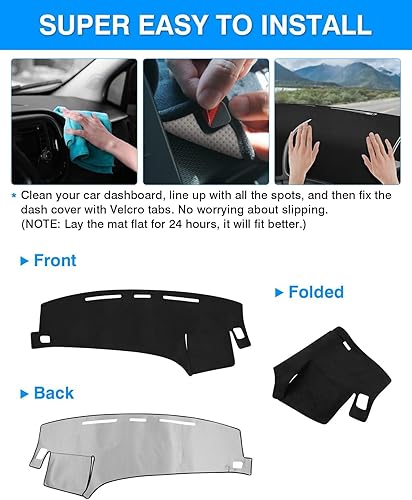 Miniatura 5 de Autorder Alfombrilla de cubierta de tablero para Ford E150 E250 E350 1997-2008E450 2003-2008 Econoline Accesorios Cubierta de tablero de franela