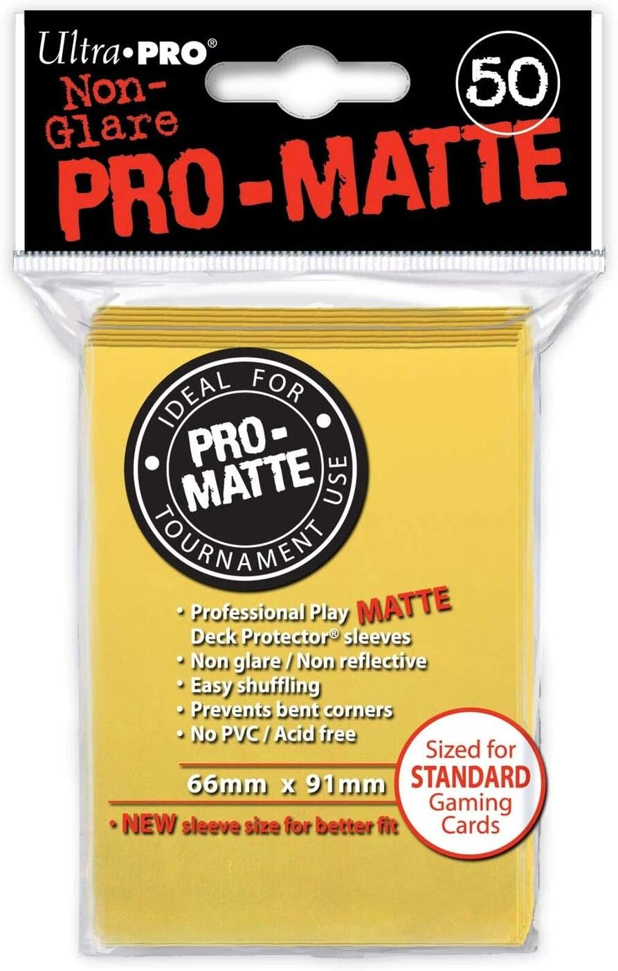 Ultra Pro SLEEVES Pro-Matte d12 Card Game (Yellow), 50ct