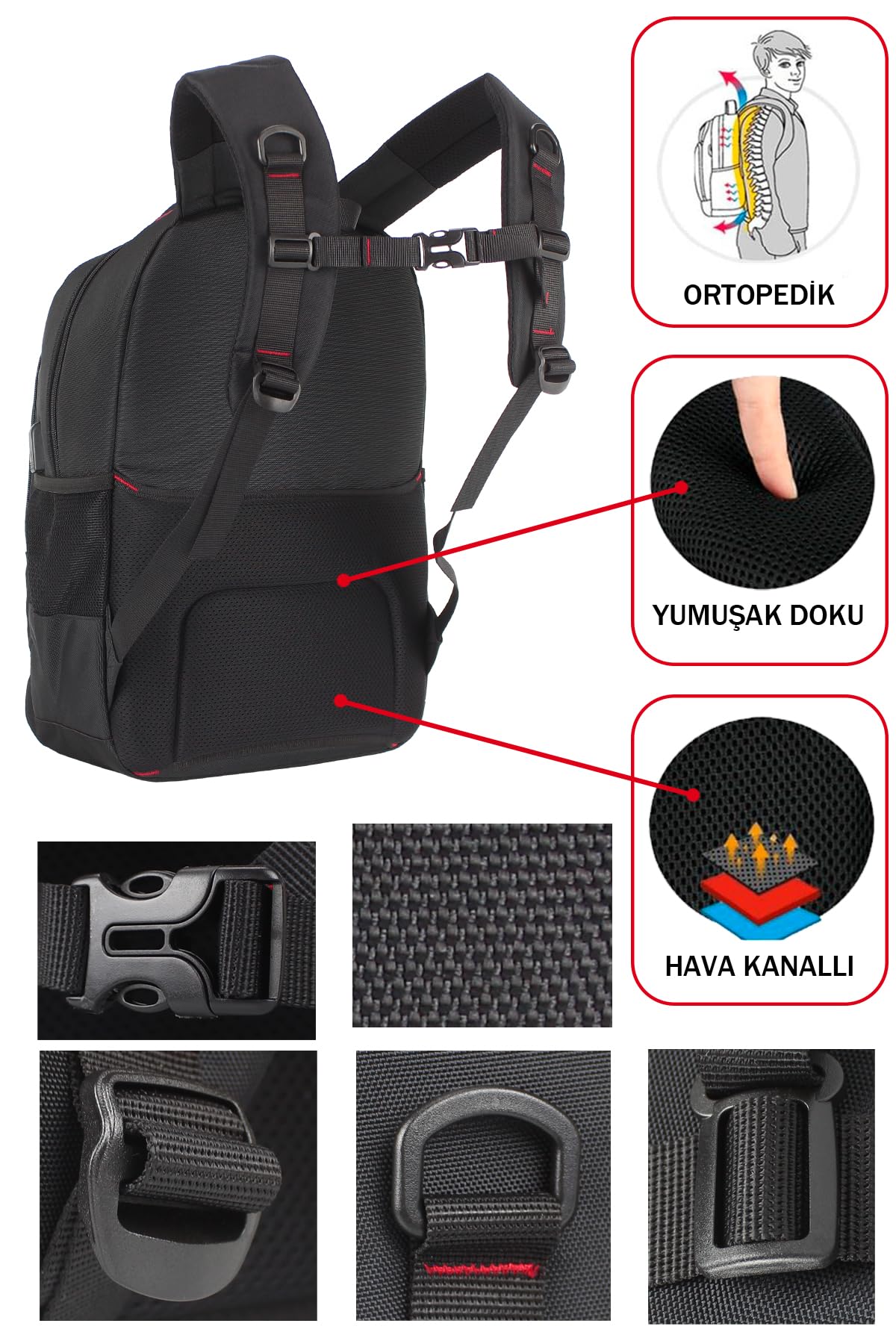 Dada 04 Ortaokul Lise Üniversite Okul Çantası Laptop Dizüstü Bilgisayar Çantası 14"-15,6" inç Unisex