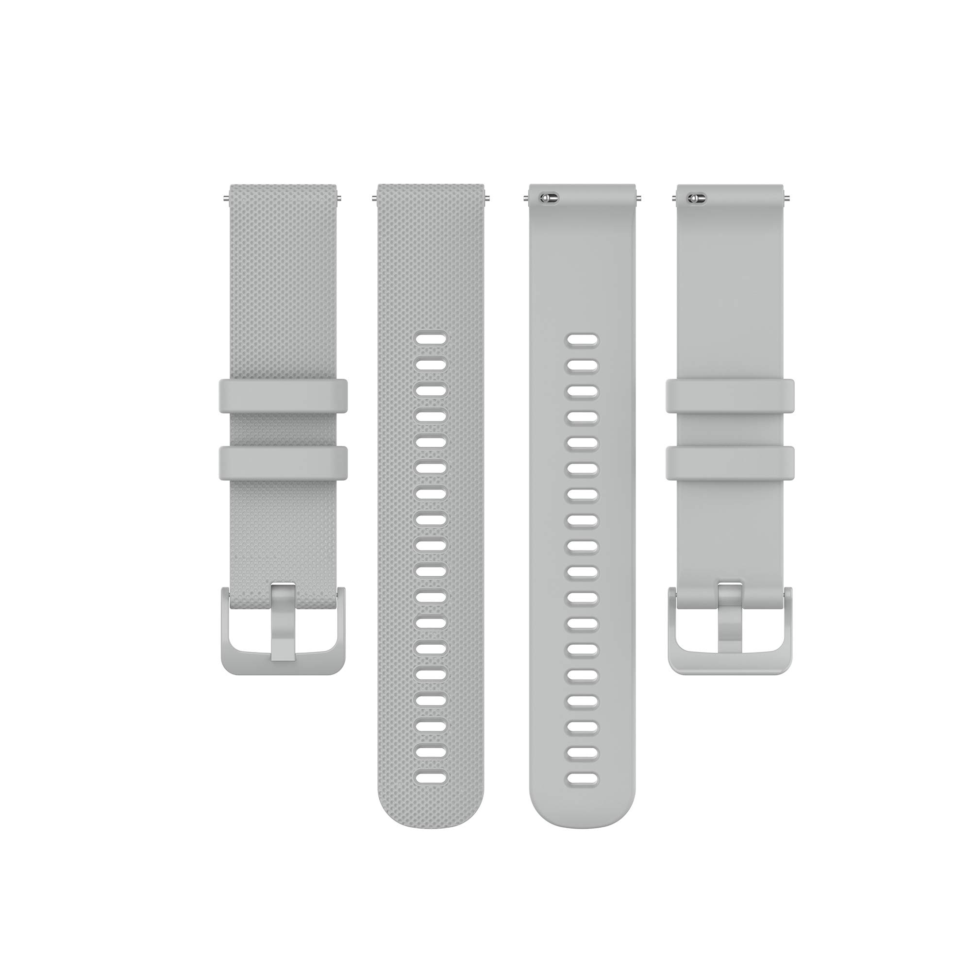 Bracelets compatibles avec Amazfit Bip/Bip Lite/Bip U/Bip S, bracelet de rechange en silicone souple à dégagement rapide pour Amazfit GTS/GTS 2/GTS 2 Mini/GTR 42 mm (noir gris)