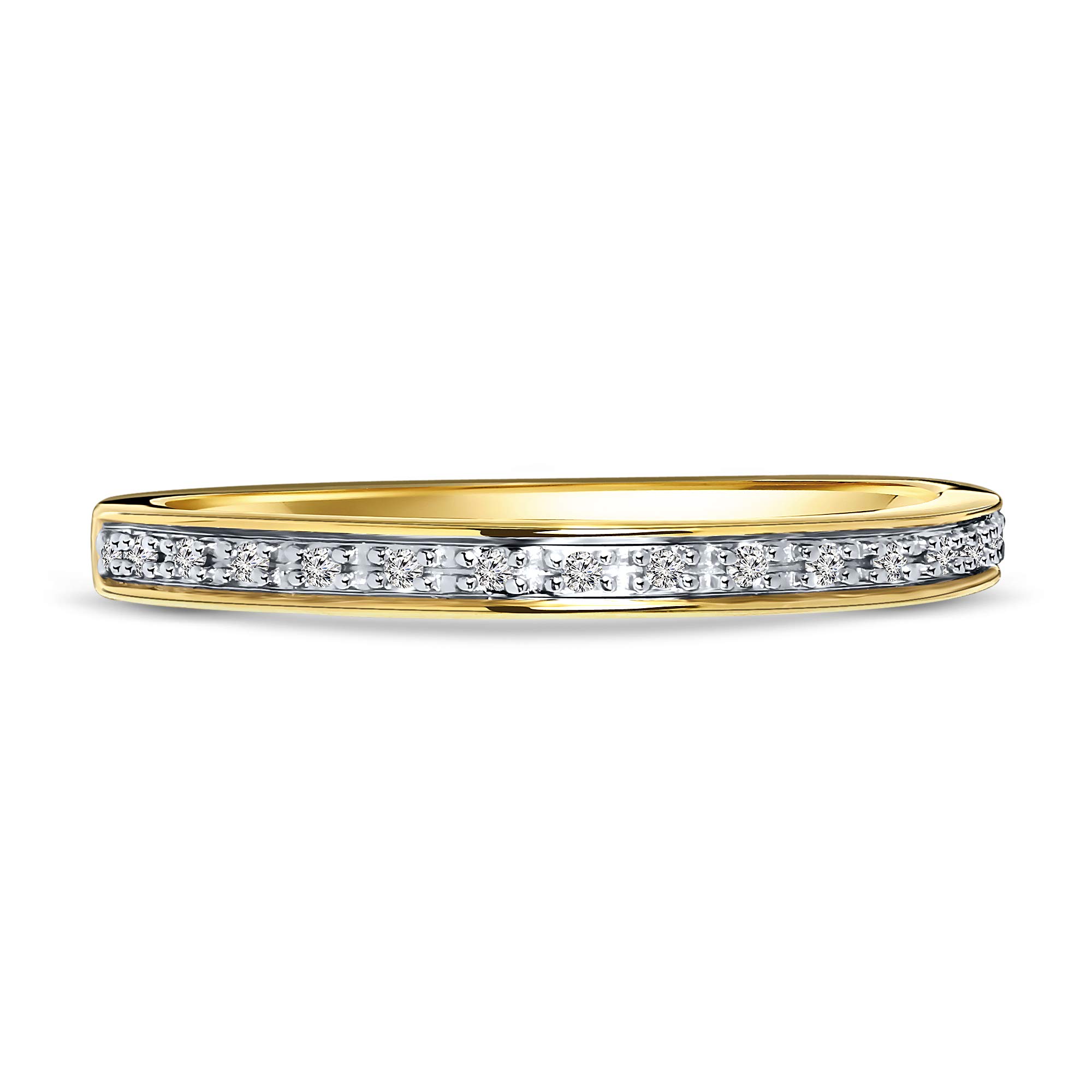 MIORE anillo de eternidad para mujer en oro blanco- oro giallo de 9 kt 375 con diamantes de 0,05 quilates …