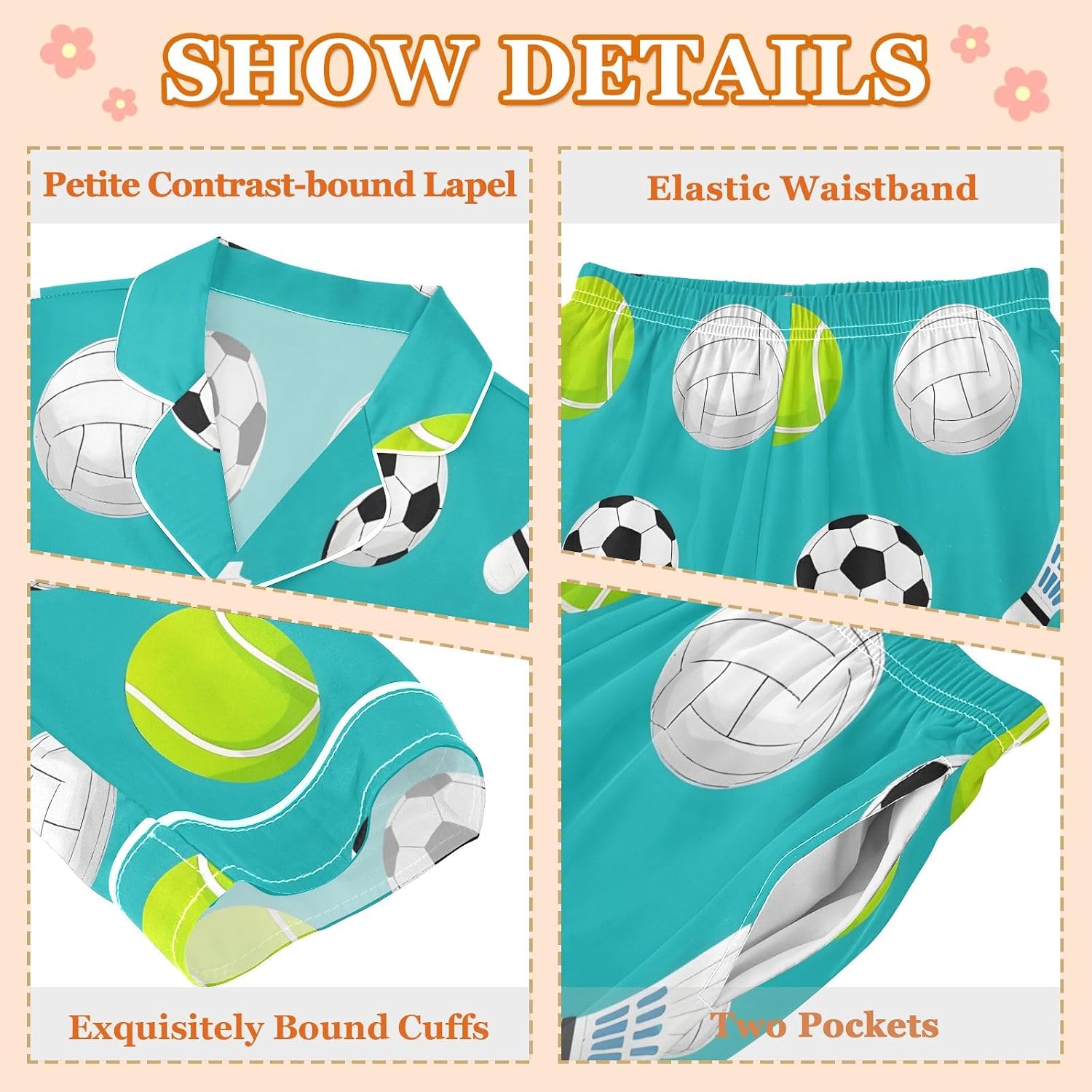 Kids Casual Satin Wear Set Football Tennis Badminton Pattern Unisex Relaxed Fit Clothing