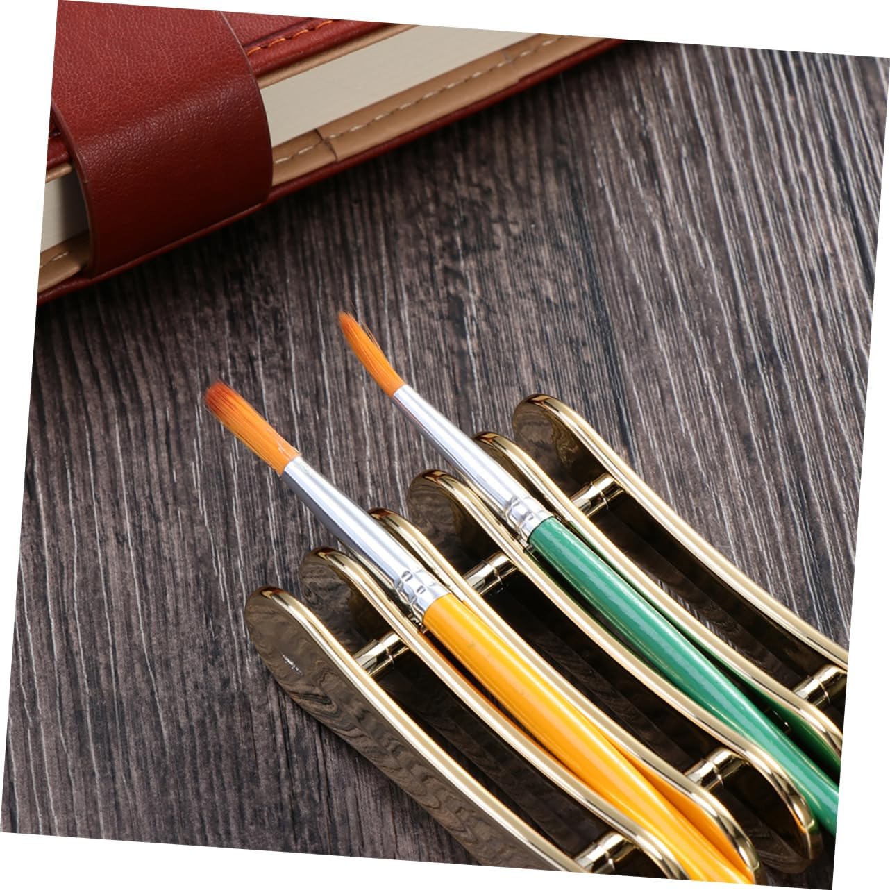 Gel Pen Holder for Nail Art Nail Brush Tool Stand for 5 Pens Portable Polish Pen Rest Organizer 2 pack for Manicure Desk Storage